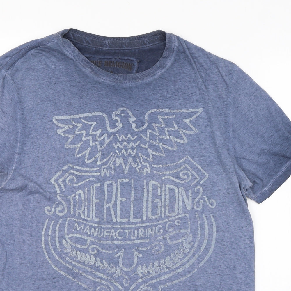 True Religion Mens Blue    T-Shirt Size L