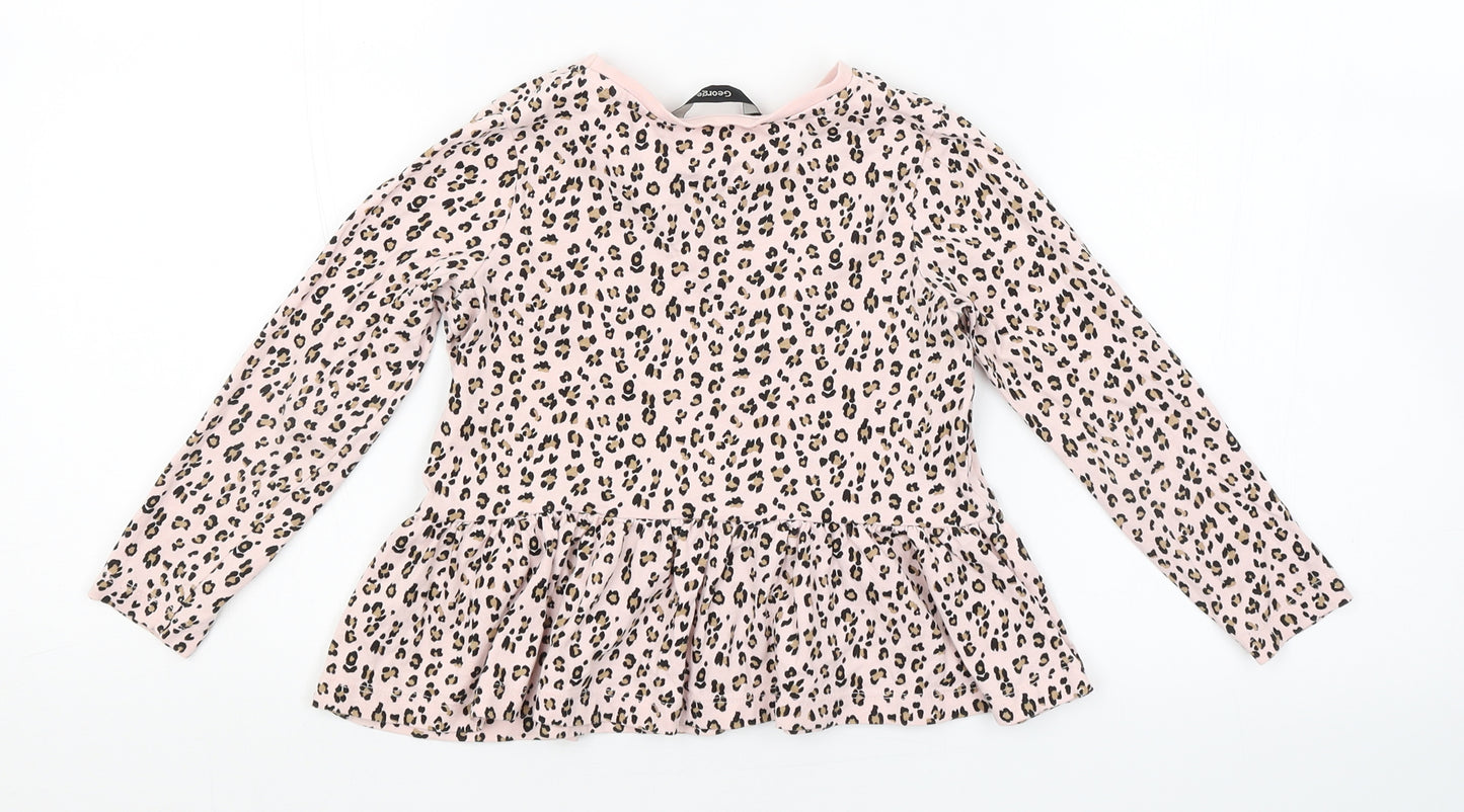 George Girls Pink Animal Print  T-Shirt Dress  Size 3-4 Years