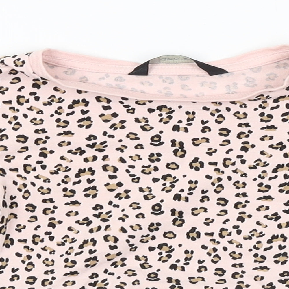 George Girls Pink Animal Print  T-Shirt Dress  Size 3-4 Years