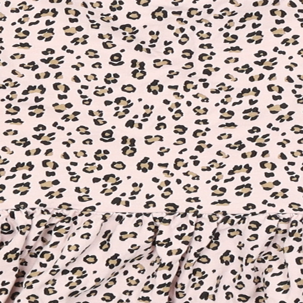 George Girls Pink Animal Print  T-Shirt Dress  Size 3-4 Years