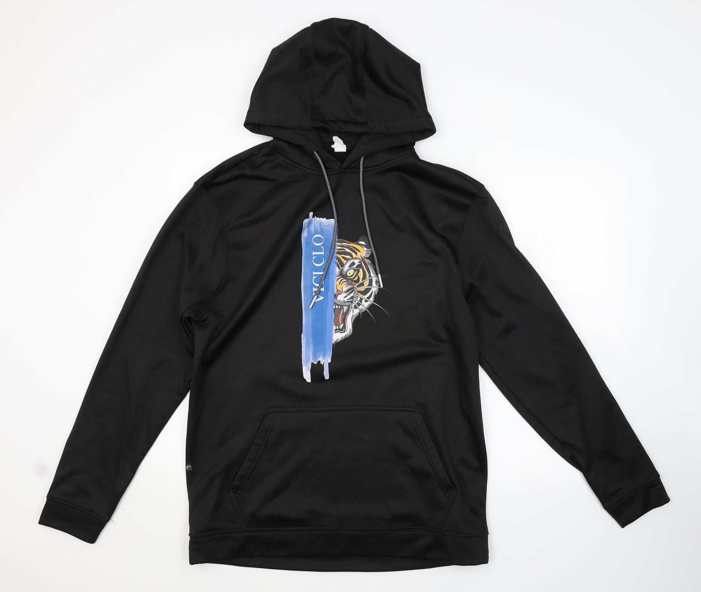 JUSTHOODS Mens Black   Pullover Hoodie Size L