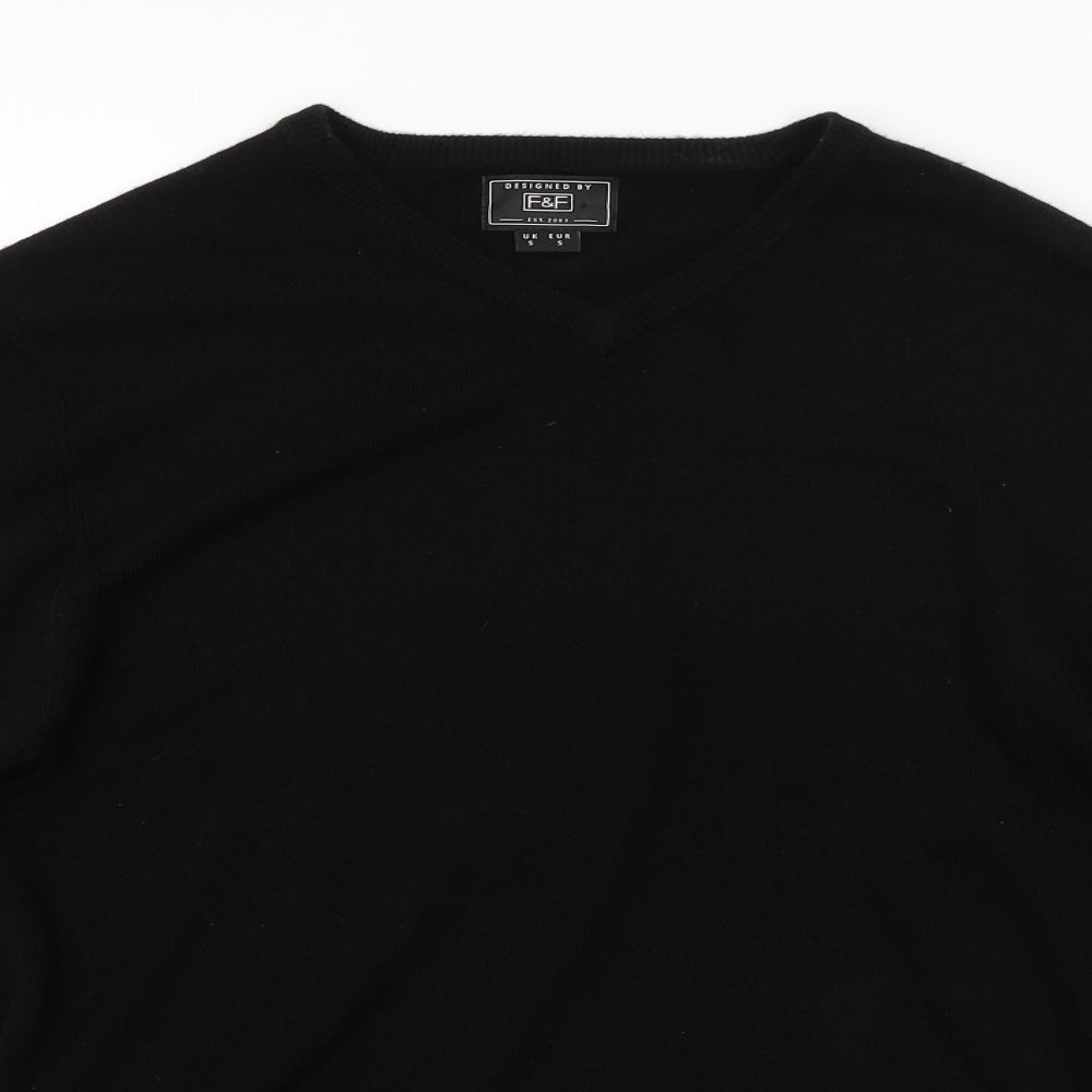 F&F Mens Black   Pullover Jumper Size S