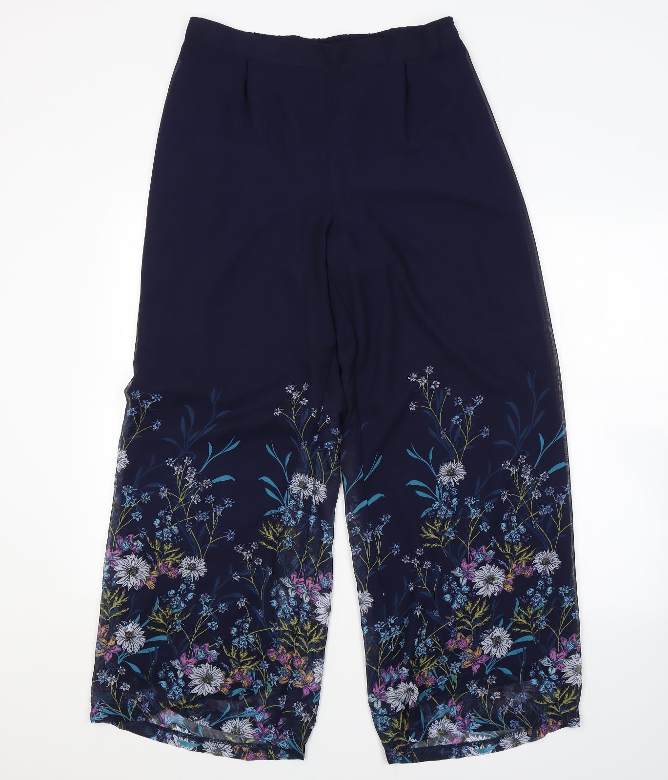 George Womens Blue Floral  Bloomer Trousers Size 14 L29 in