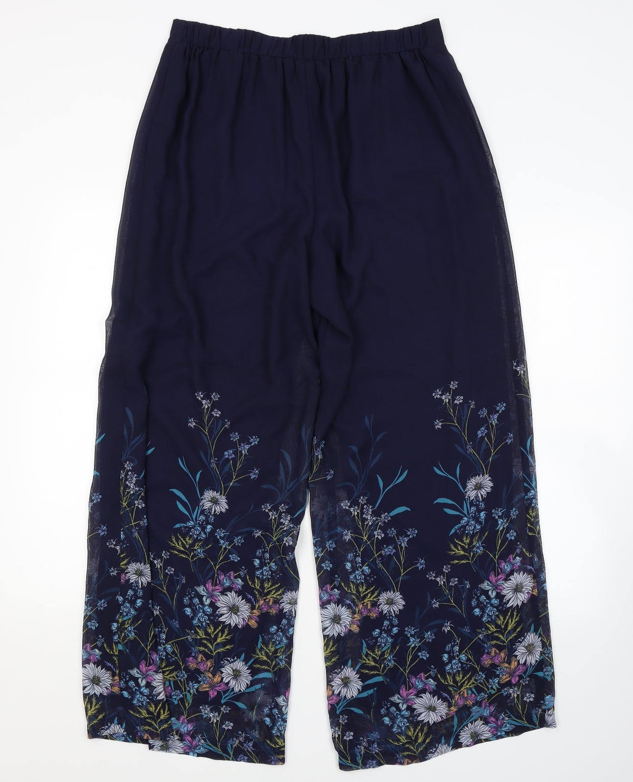 George Womens Blue Floral  Bloomer Trousers Size 14 L29 in