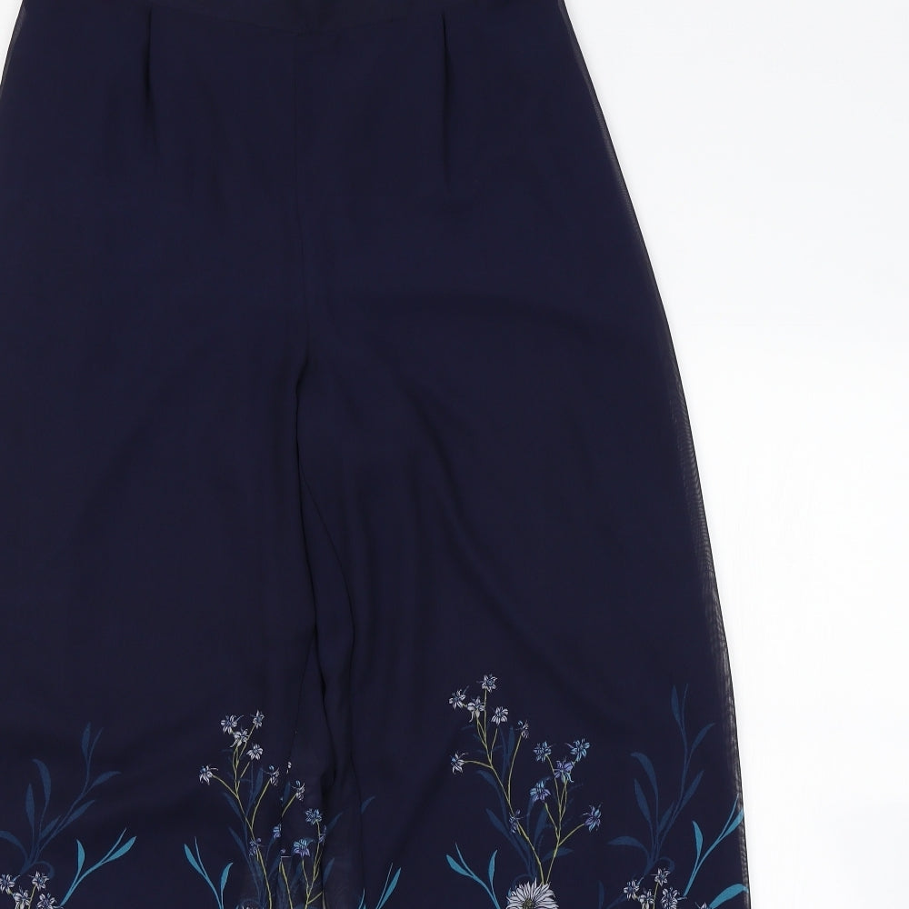 George Womens Blue Floral  Bloomer Trousers Size 14 L29 in