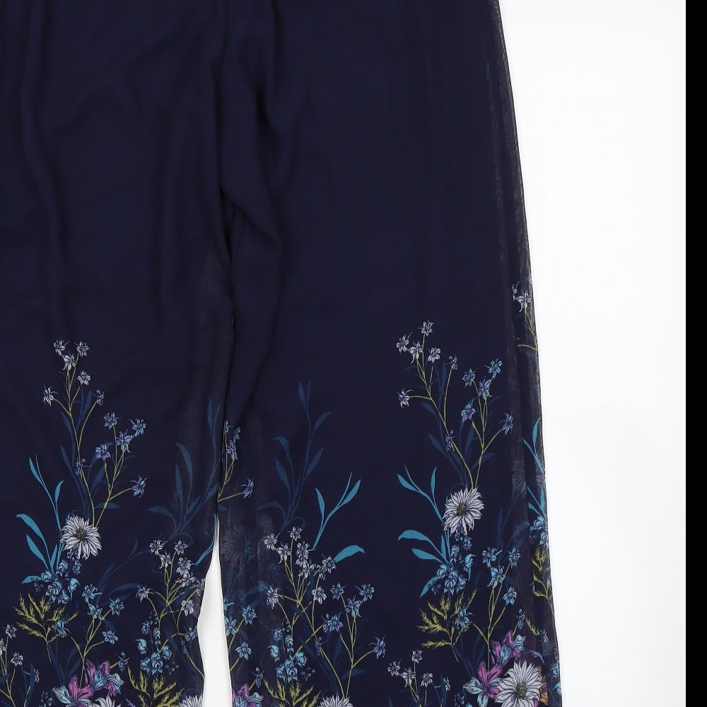 George Womens Blue Floral  Bloomer Trousers Size 14 L29 in