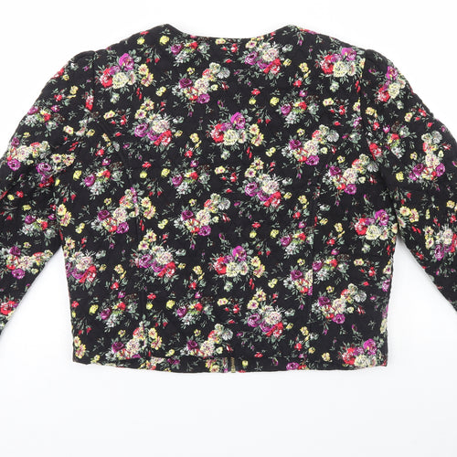 Miss Selfridge Womens Black Floral  Parka Coat Size 14