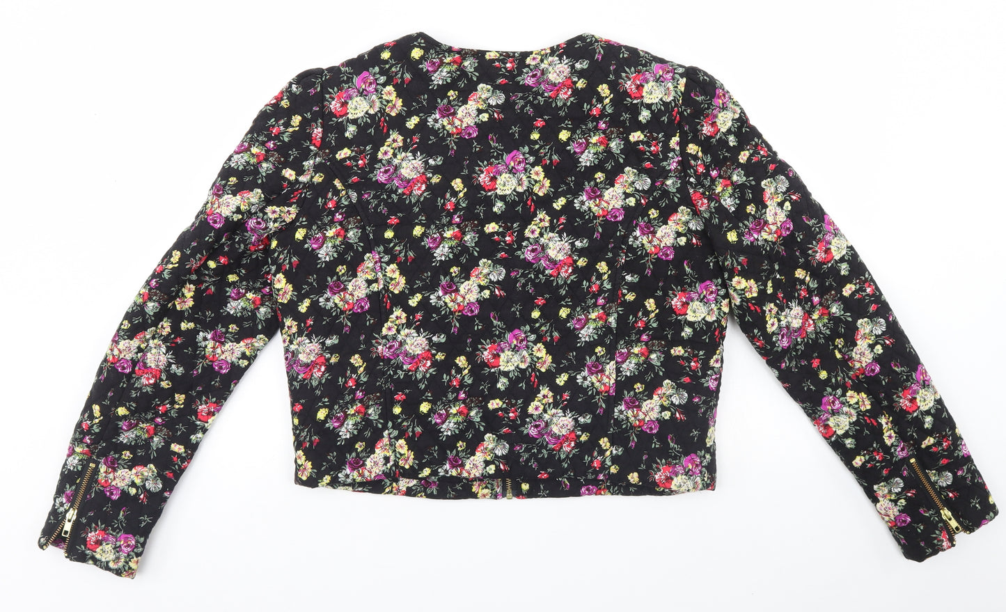 Miss Selfridge Womens Black Floral  Parka Coat Size 14