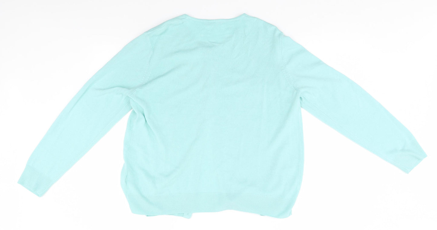 Marks and Spencer Womens Blue   Cardigan Jumper Size 18