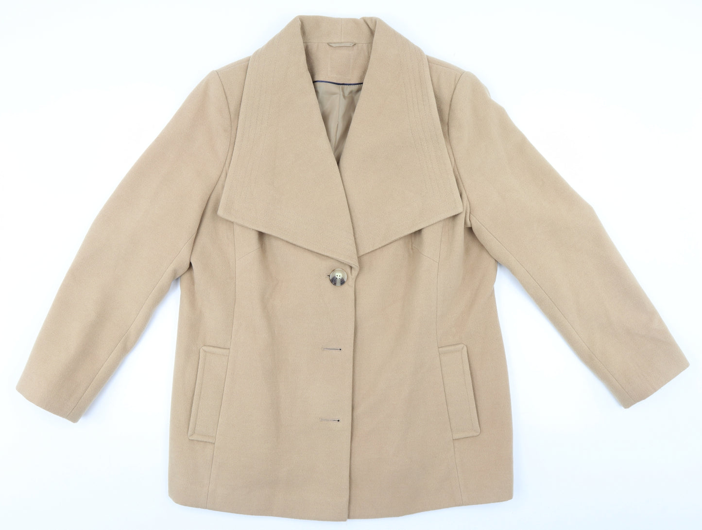 Debenhams Womens Beige   Overcoat Coat Size 20