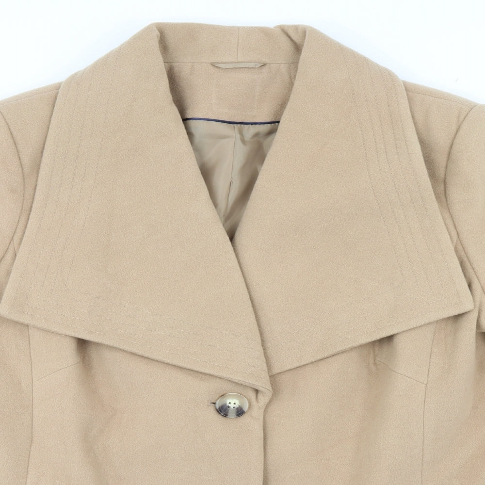 Debenhams Womens Beige   Overcoat Coat Size 20