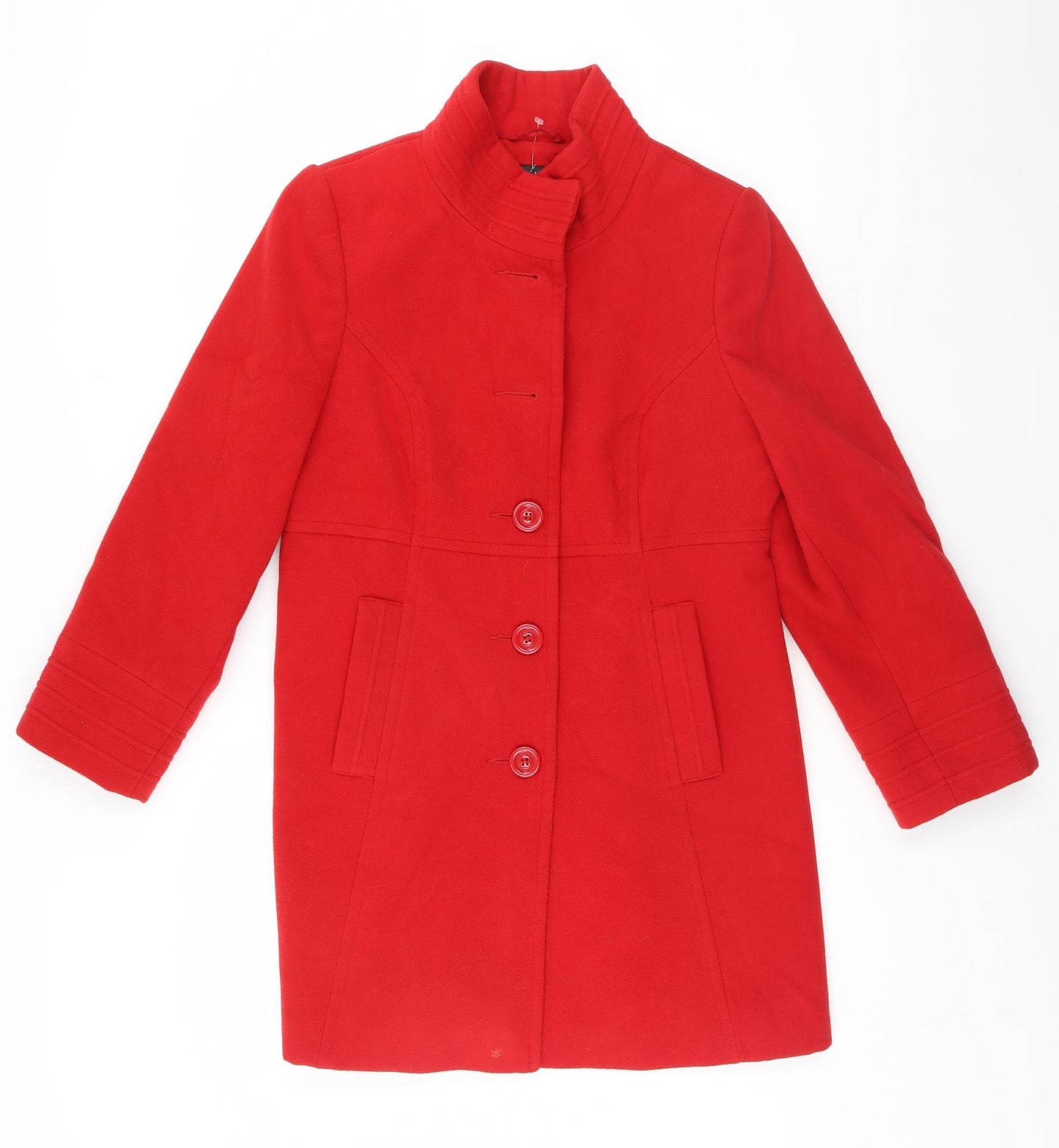 Preworn Womens Red   Overcoat Coat Size 16