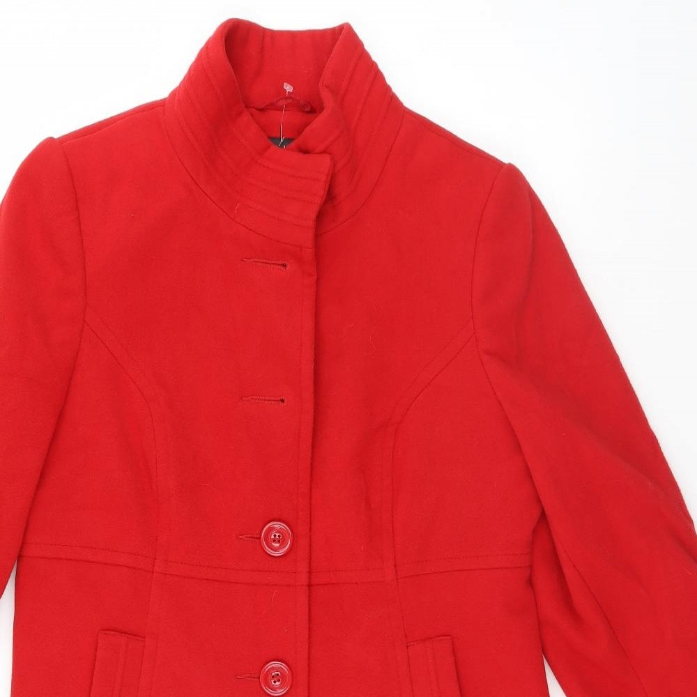 Preworn Womens Red   Overcoat Coat Size 16