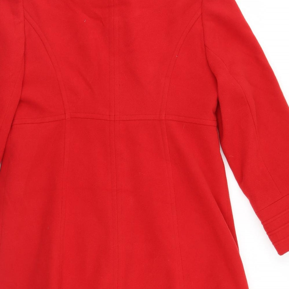 Preworn Womens Red   Overcoat Coat Size 16