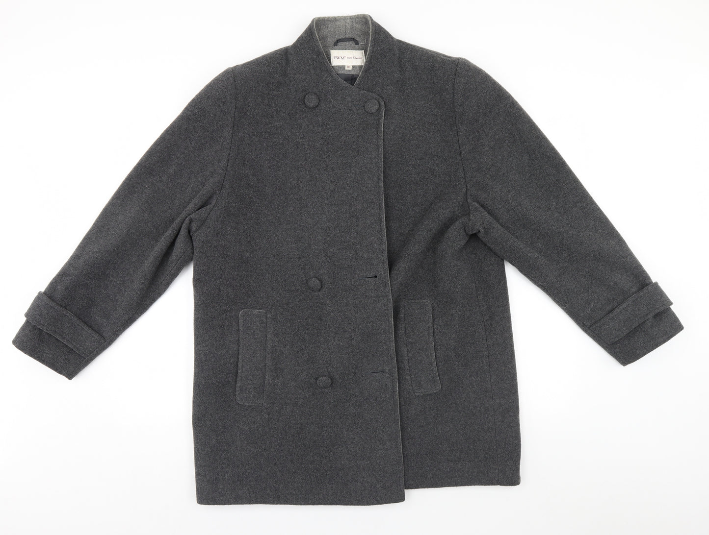 EWM Womens Grey   Overcoat Coat Size 16