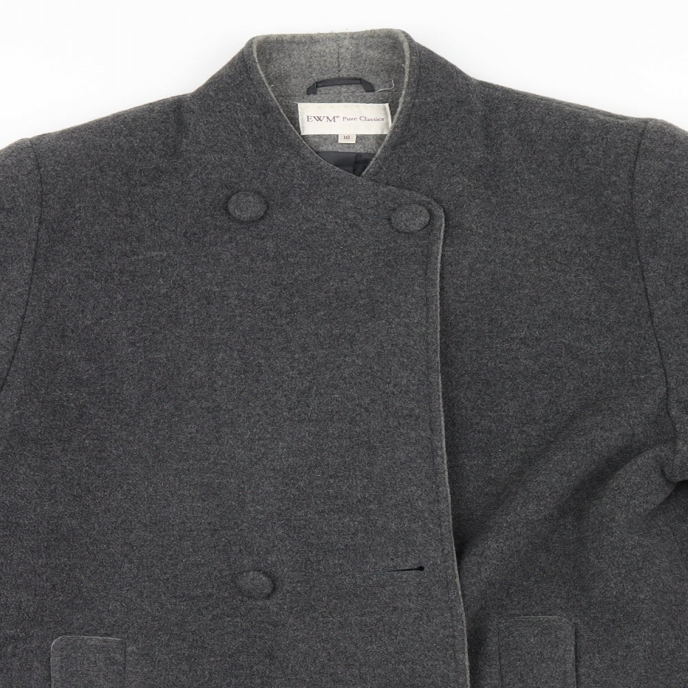 EWM Womens Grey   Overcoat Coat Size 16