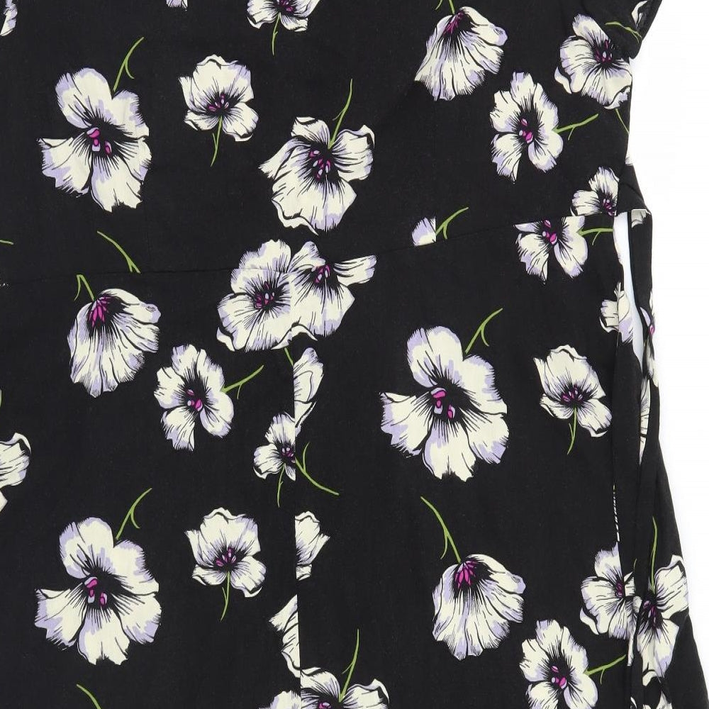 Copenhagen Womens Black Floral  Basic Blouse Size 24