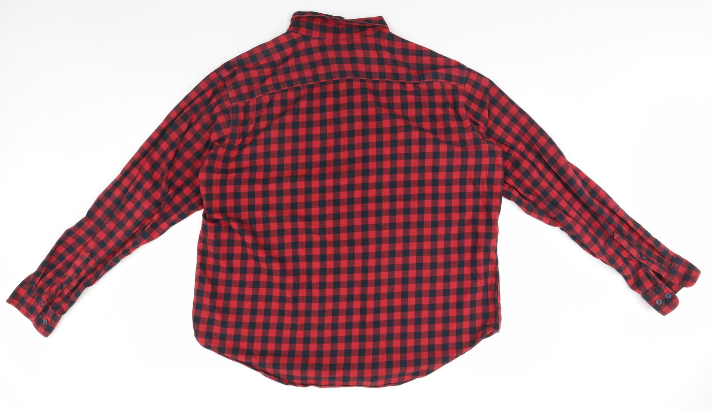 TU Mens Red Check   Button-Up Size 2XL