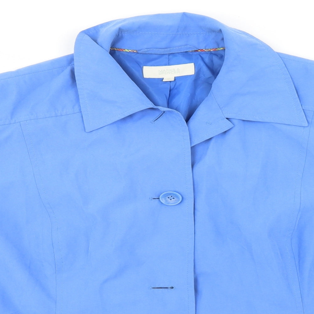 Marks and Spencer Womens Blue   Overcoat Jacket Size 18