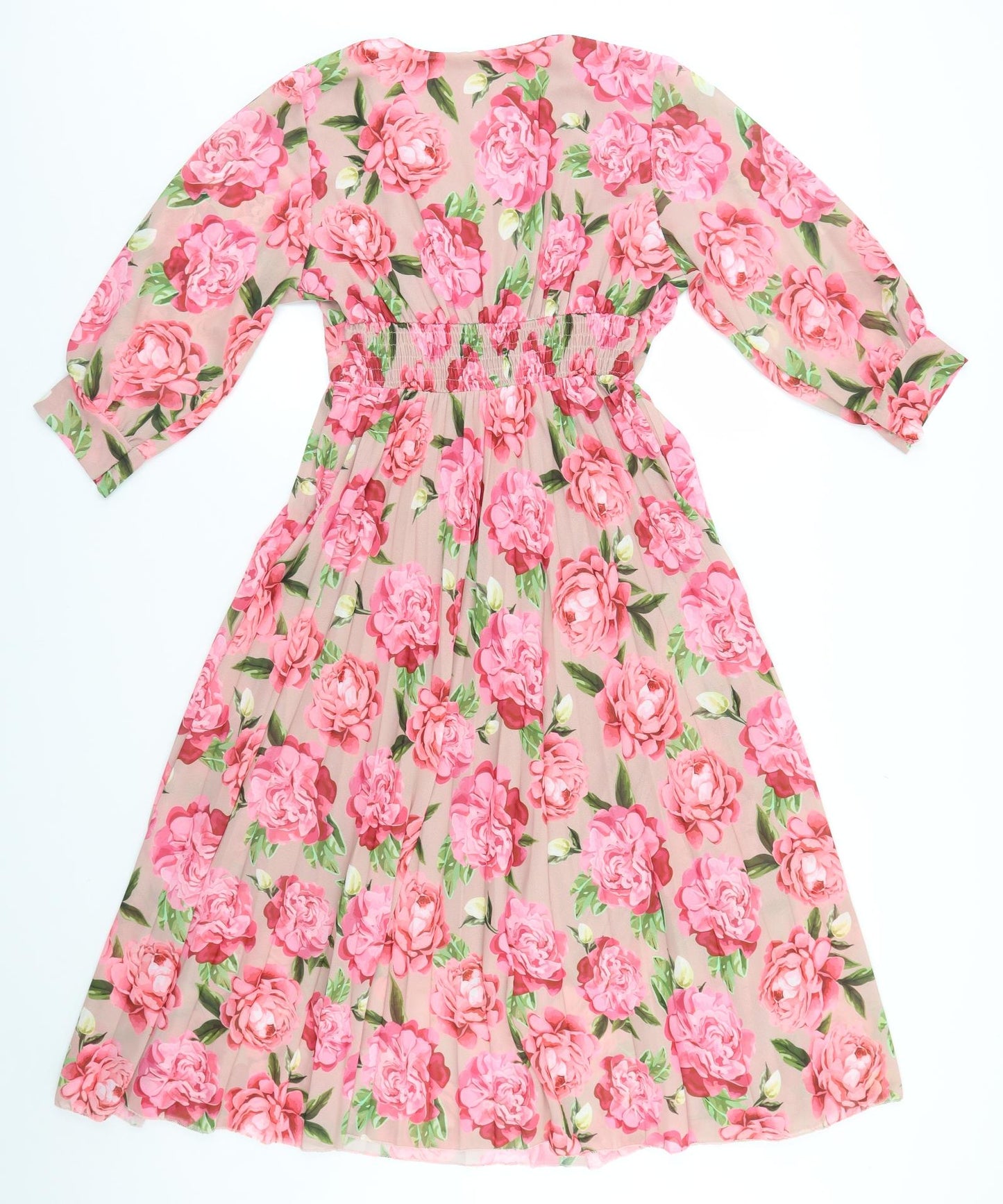Senes Womens Green Floral  A-Line