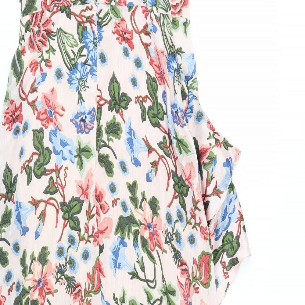 Missguided Womens Green Floral  A-Line  Size 12
