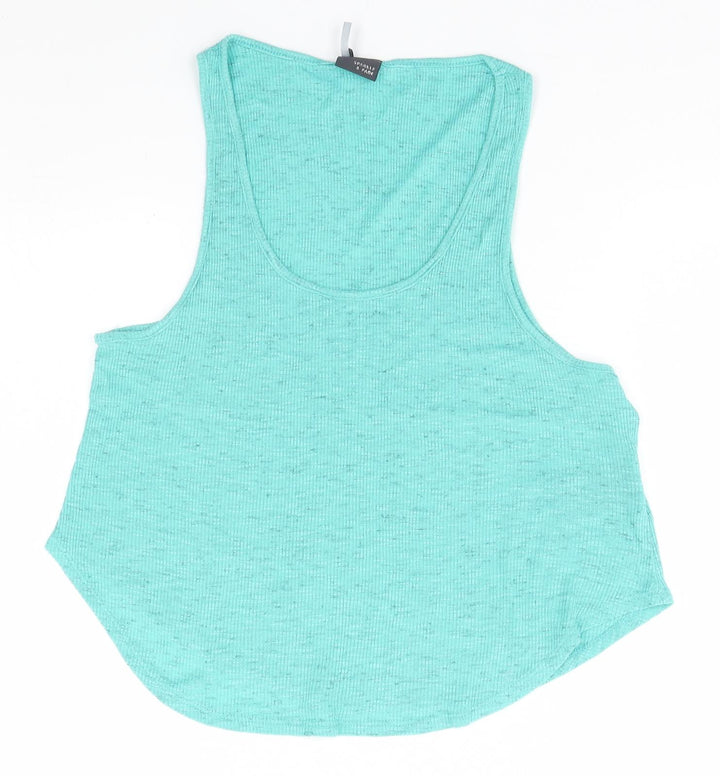 Sparkle & Fade Womens Green Basic Tank Size S