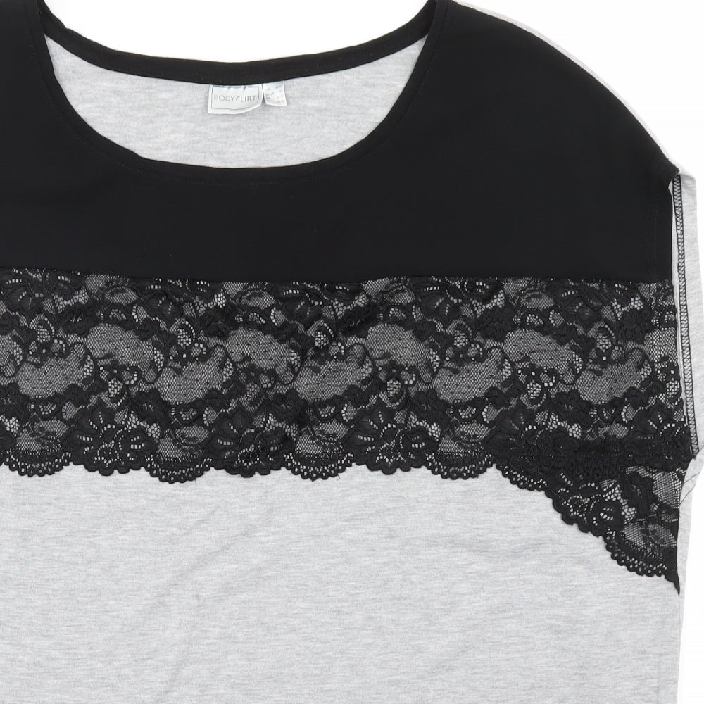 Body Flirt Womens Grey   Basic T-Shirt Size XL