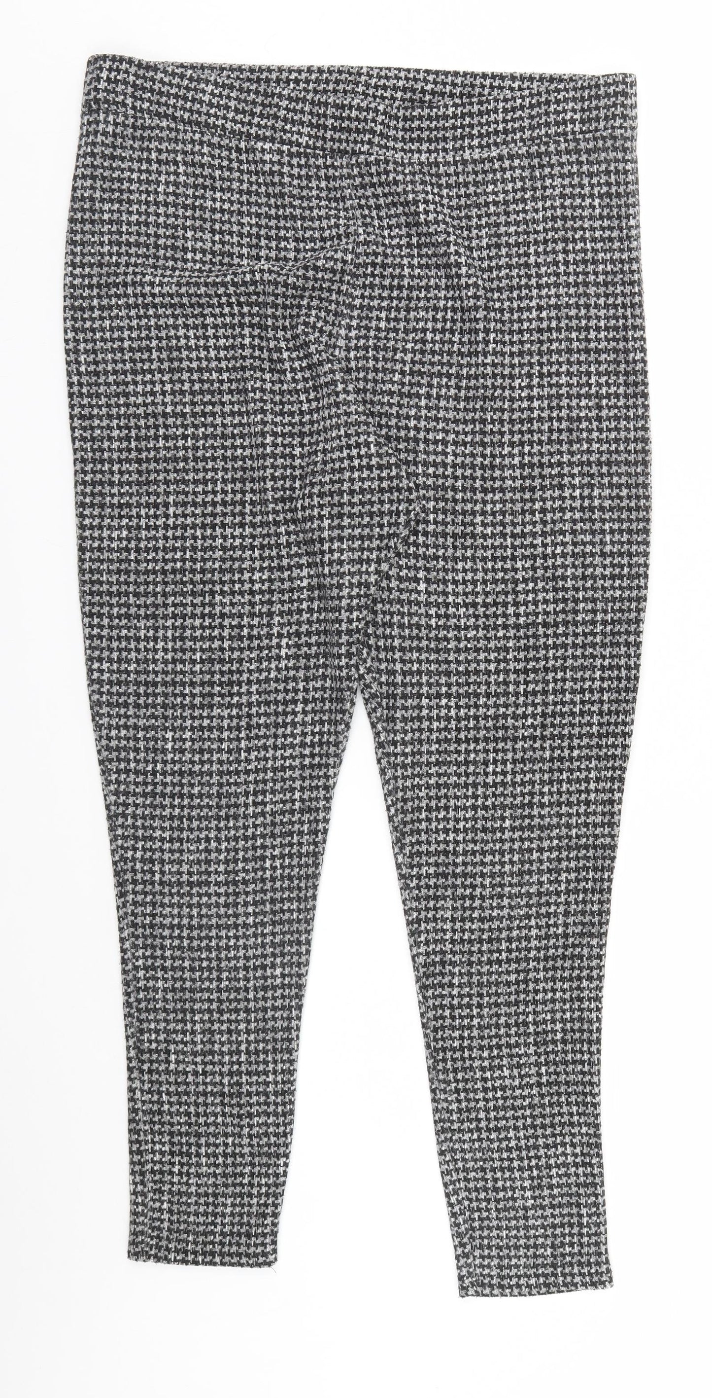 TU Womens Grey Houndstooth  Trousers  Size 20 L28 in