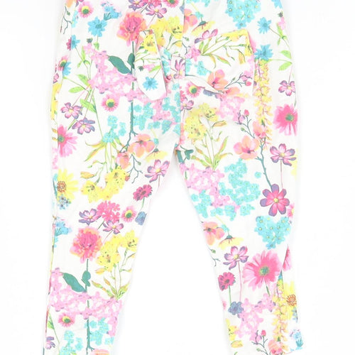 Monsoon Baby White Floral  Sweatpants Trousers Size 9-12 Months