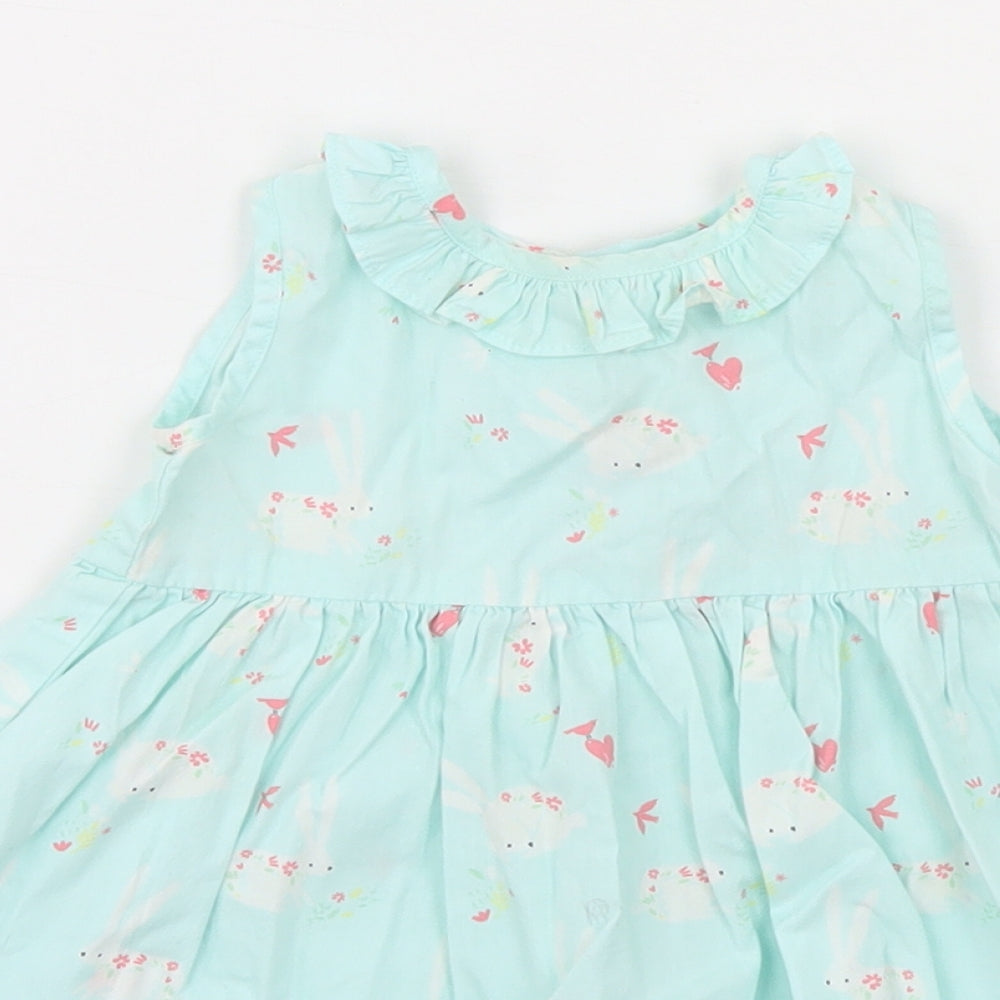 Blue Zoo Baby White Animal Print  A-Line  Size 9-12 Months