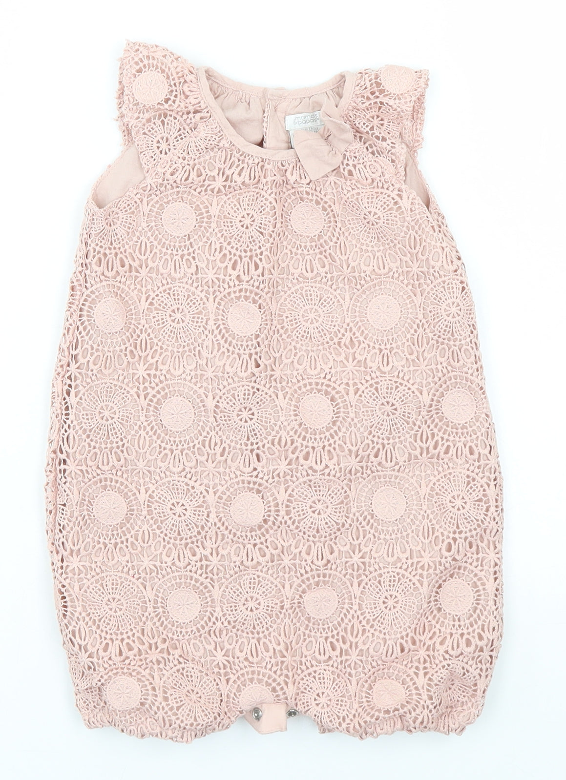 mamas & papas Baby Pink Geometric  Babygrow One-Piece Size 9-12 Months
