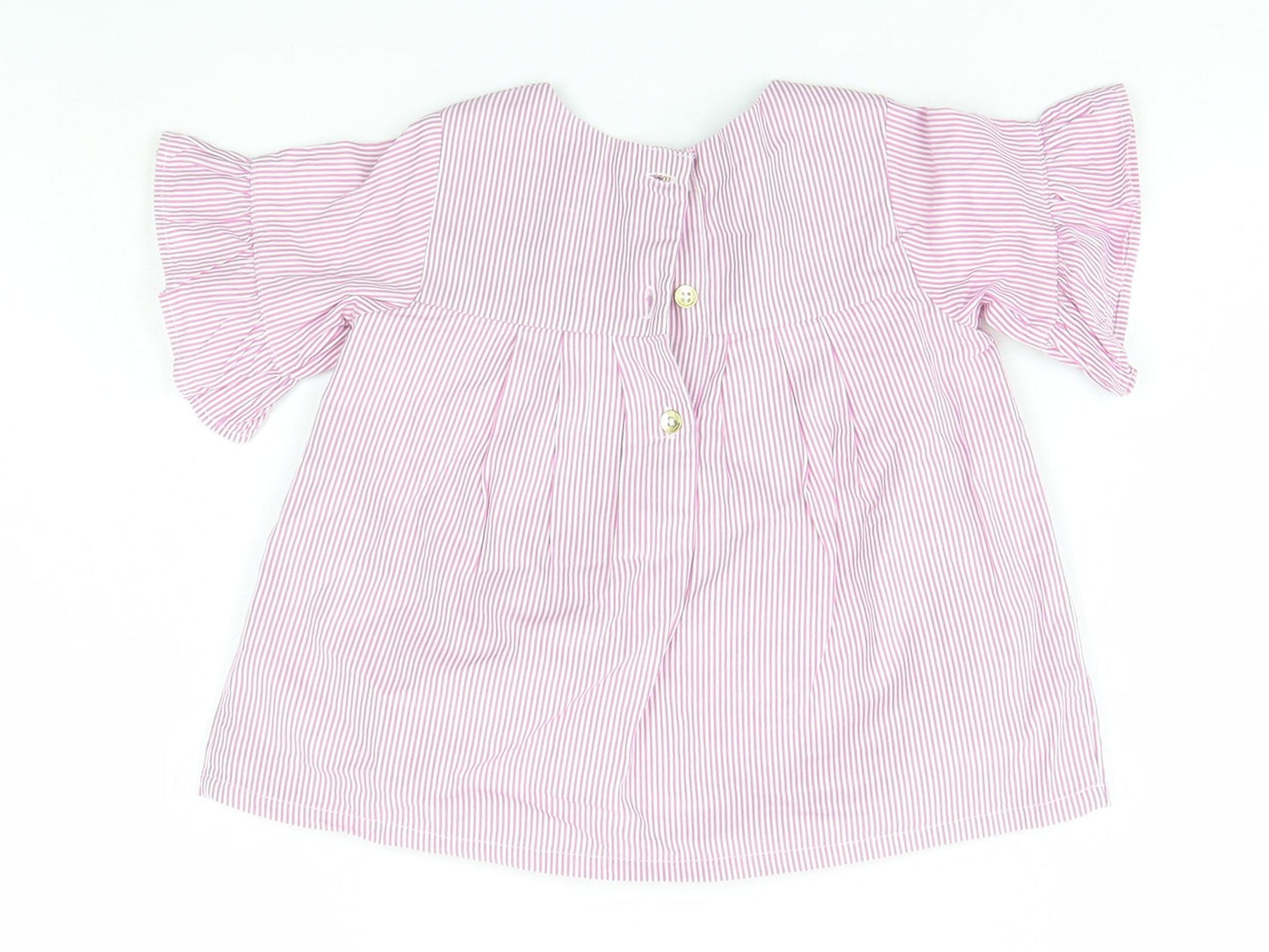Marks and Spencer Baby Pink Striped  A-Line  Size 9-12 Months