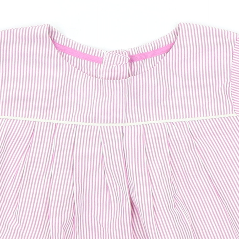 Marks and Spencer Baby Pink Striped  A-Line  Size 9-12 Months