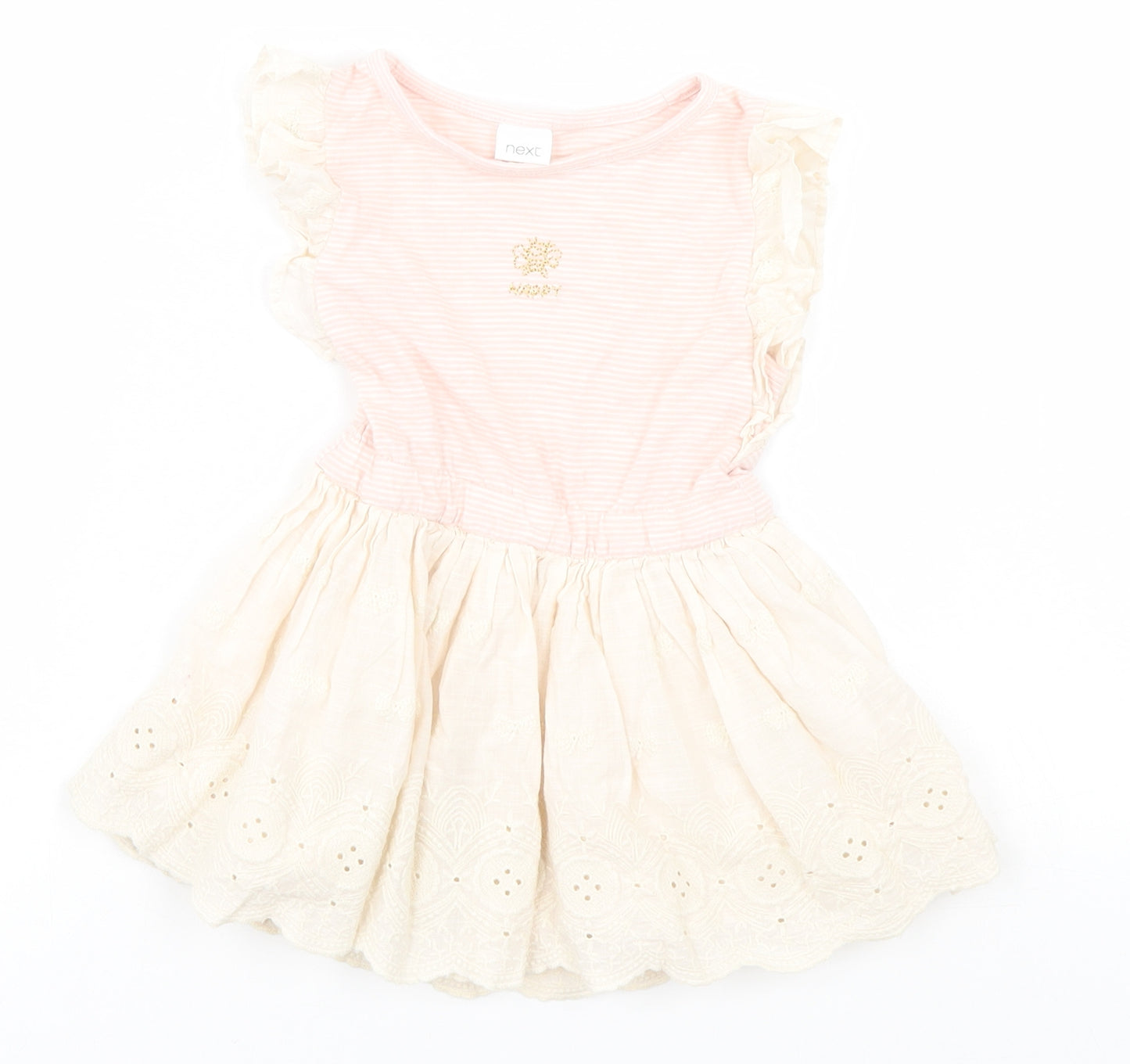 NEXT Baby Ivory Striped  A-Line  Size 9-12 Months