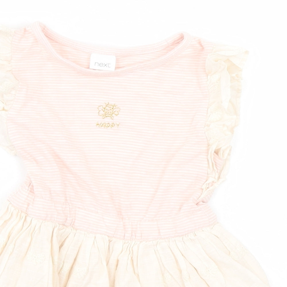 NEXT Baby Ivory Striped  A-Line  Size 9-12 Months
