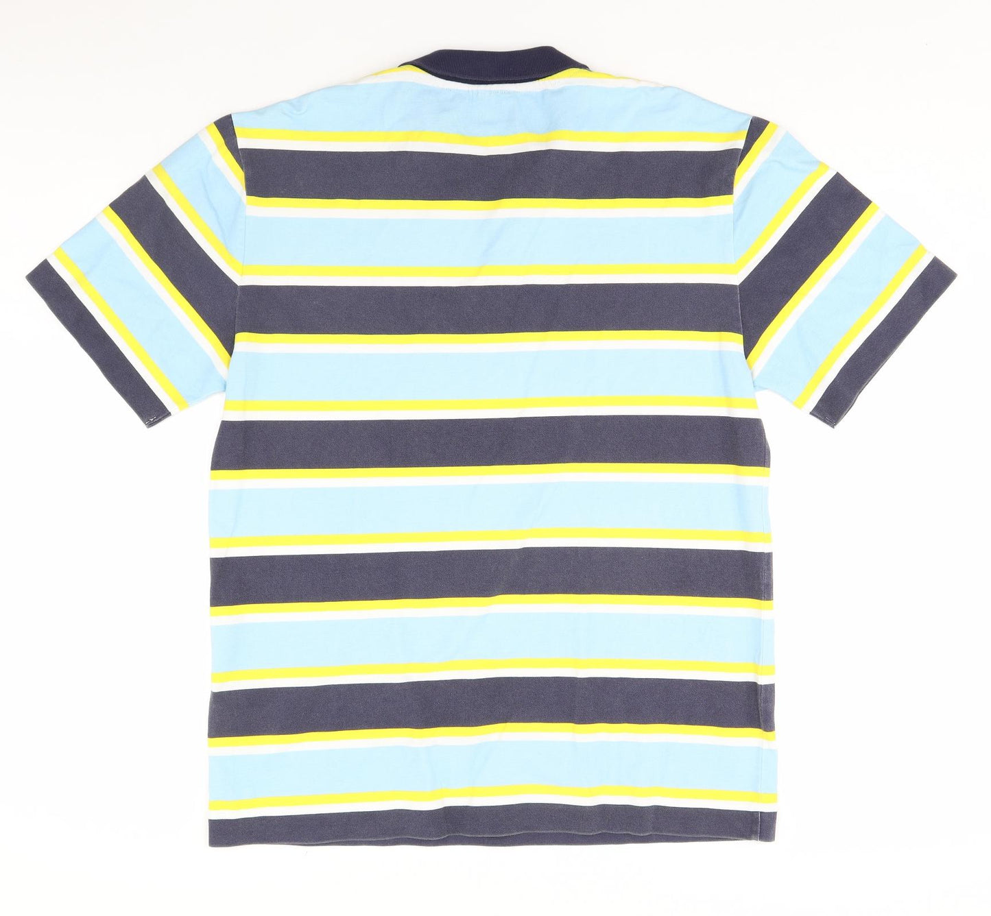 Reclaimed Vintage Mens Blue Striped   Polo Size M