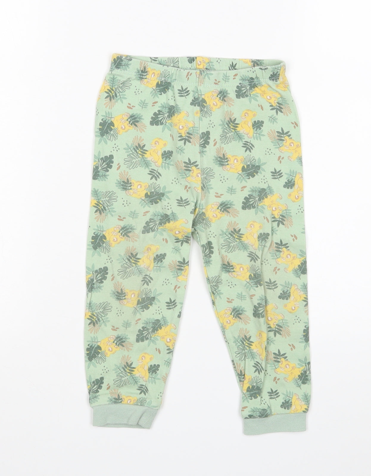 George Girls Green Animal Print  Jogger Trousers Size 2-3 Years - Lion King