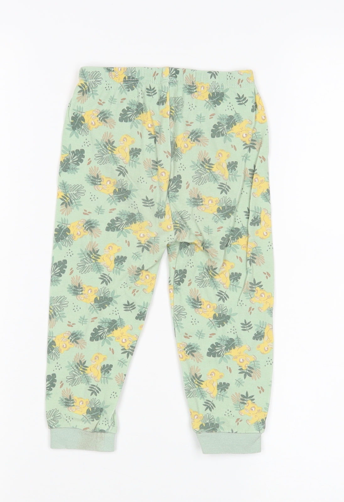 George Girls Green Animal Print  Jogger Trousers Size 2-3 Years - Lion King