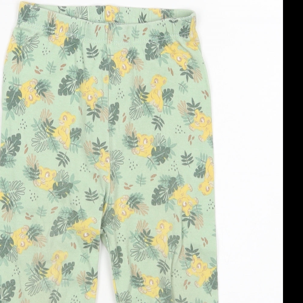 George Girls Green Animal Print  Jogger Trousers Size 2-3 Years - Lion King