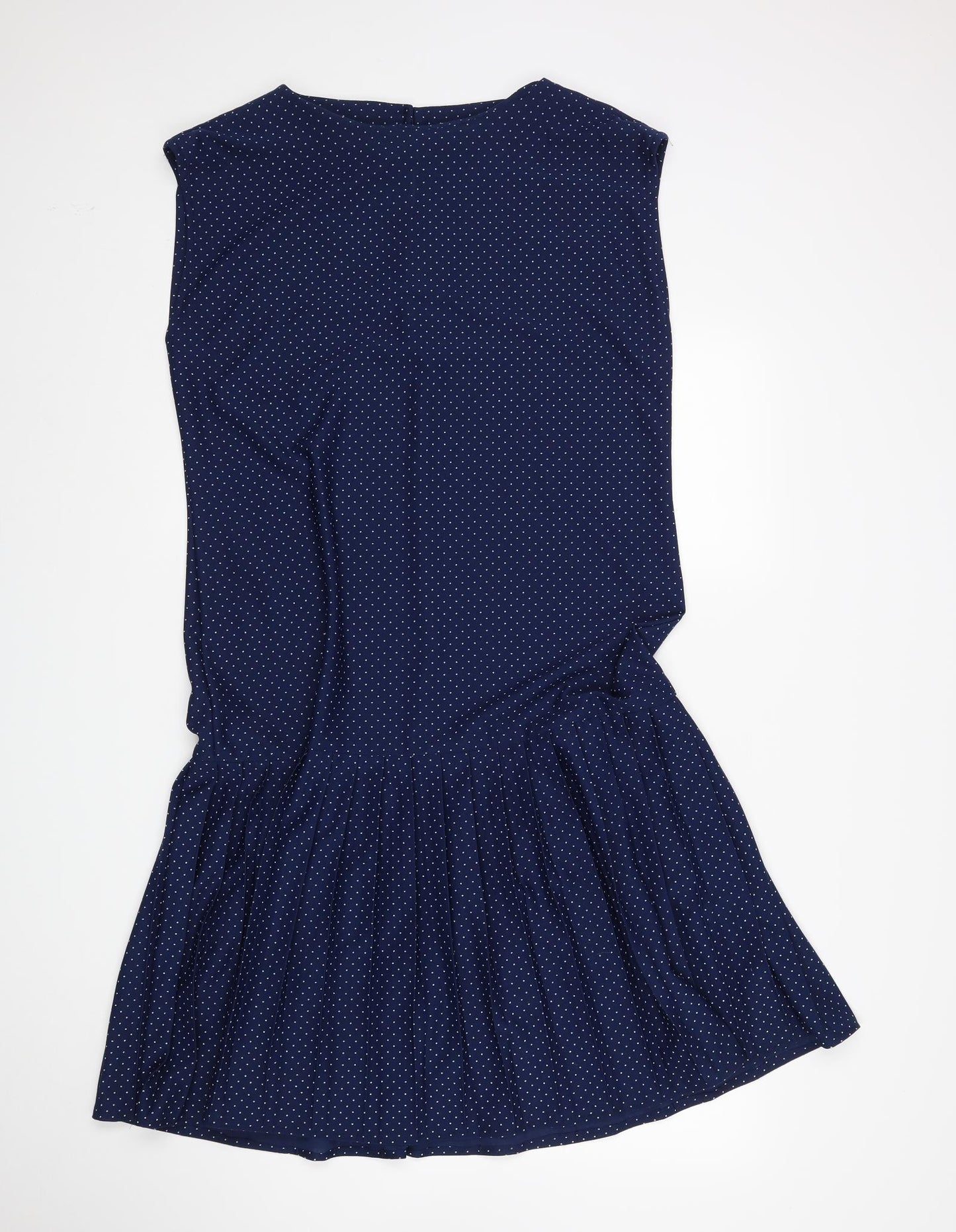 Preworn Womens Blue Polka Dot  Fit & Flare  Size 16