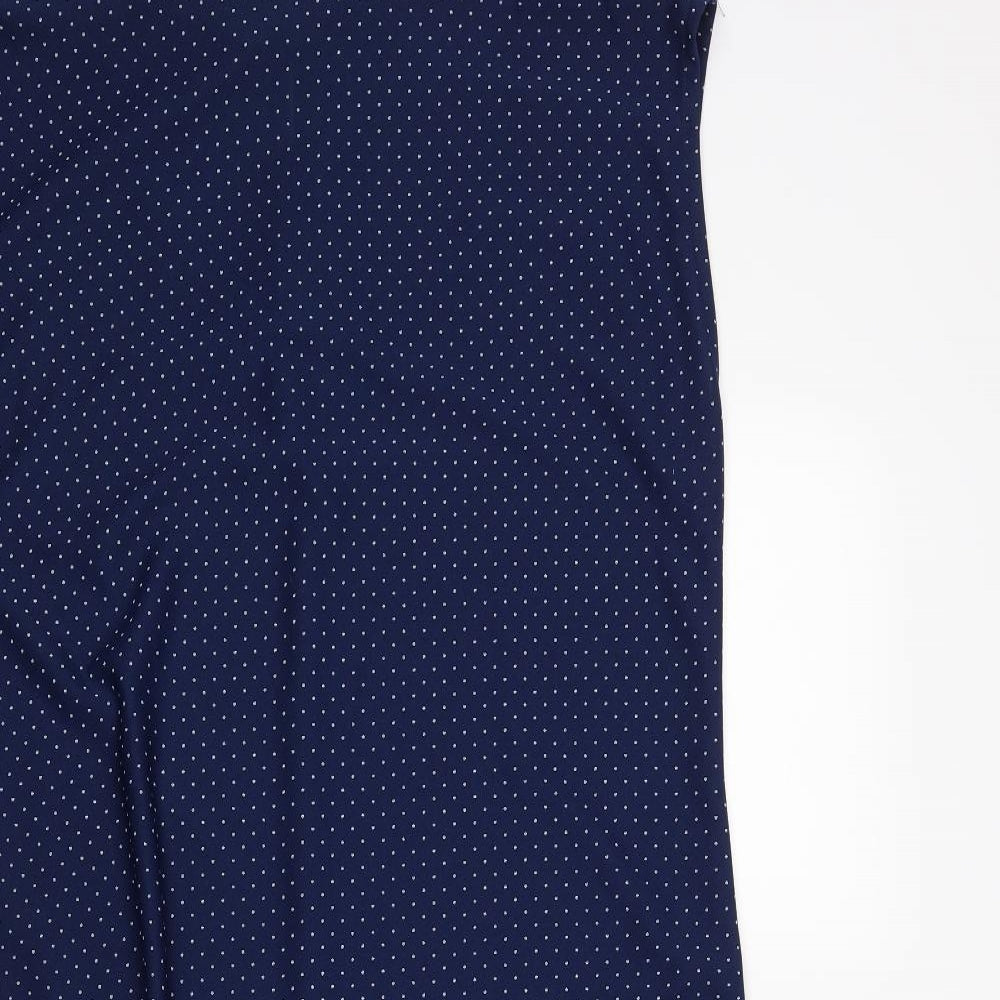 Preworn Womens Blue Polka Dot  Fit & Flare  Size 16
