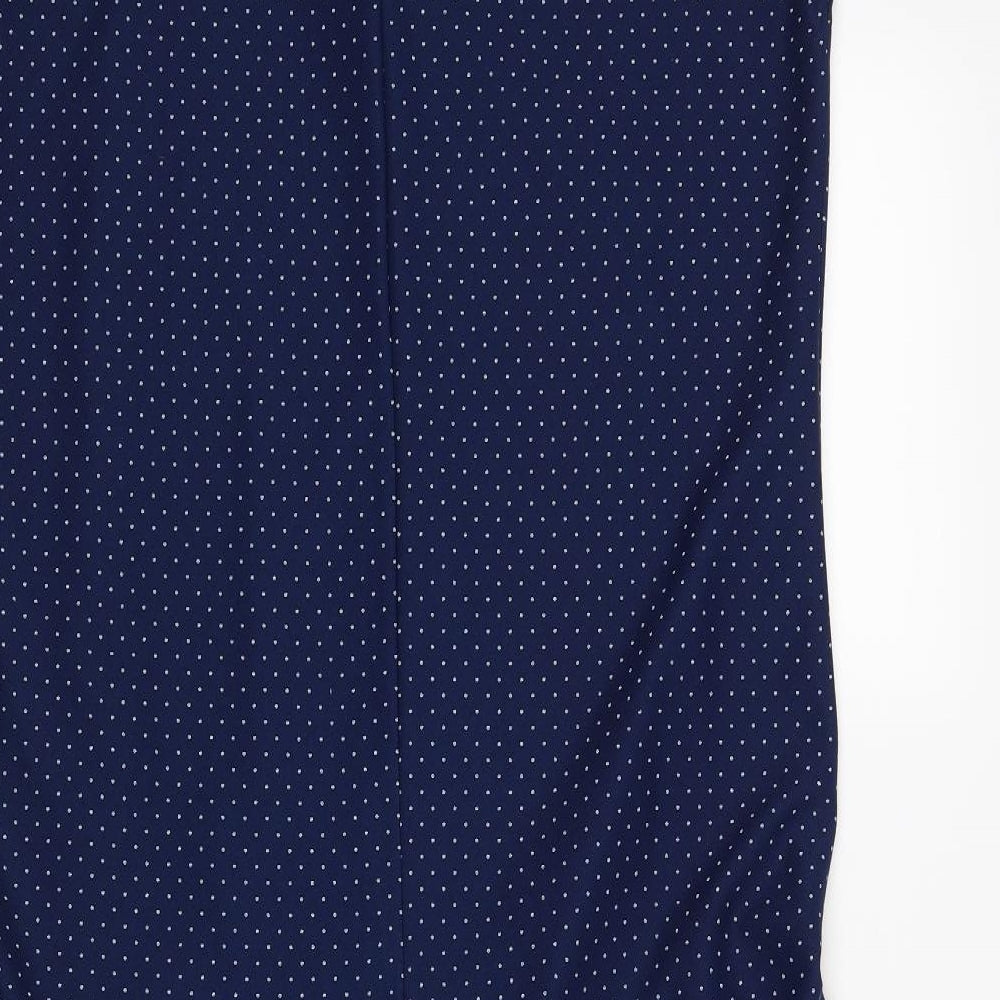 Preworn Womens Blue Polka Dot  Fit & Flare  Size 16