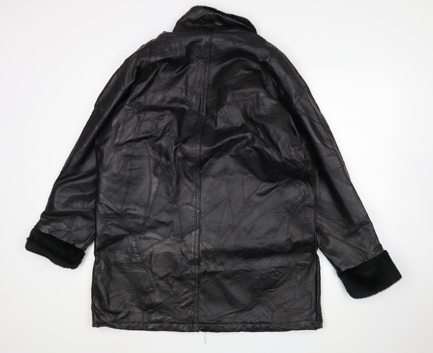 Anne De Lancay Womens Black   Overcoat Coat Size L