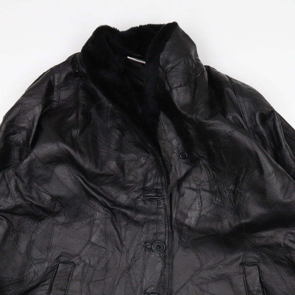 Anne De Lancay Womens Black   Overcoat Coat Size L