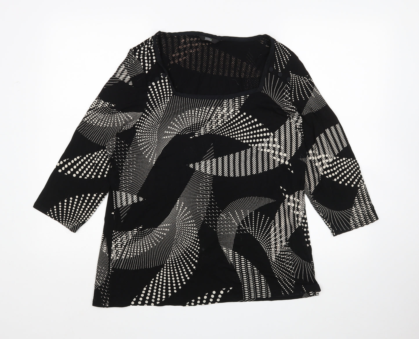 m&s Womens Multicoloured Geometric  Basic Blouse Size 20