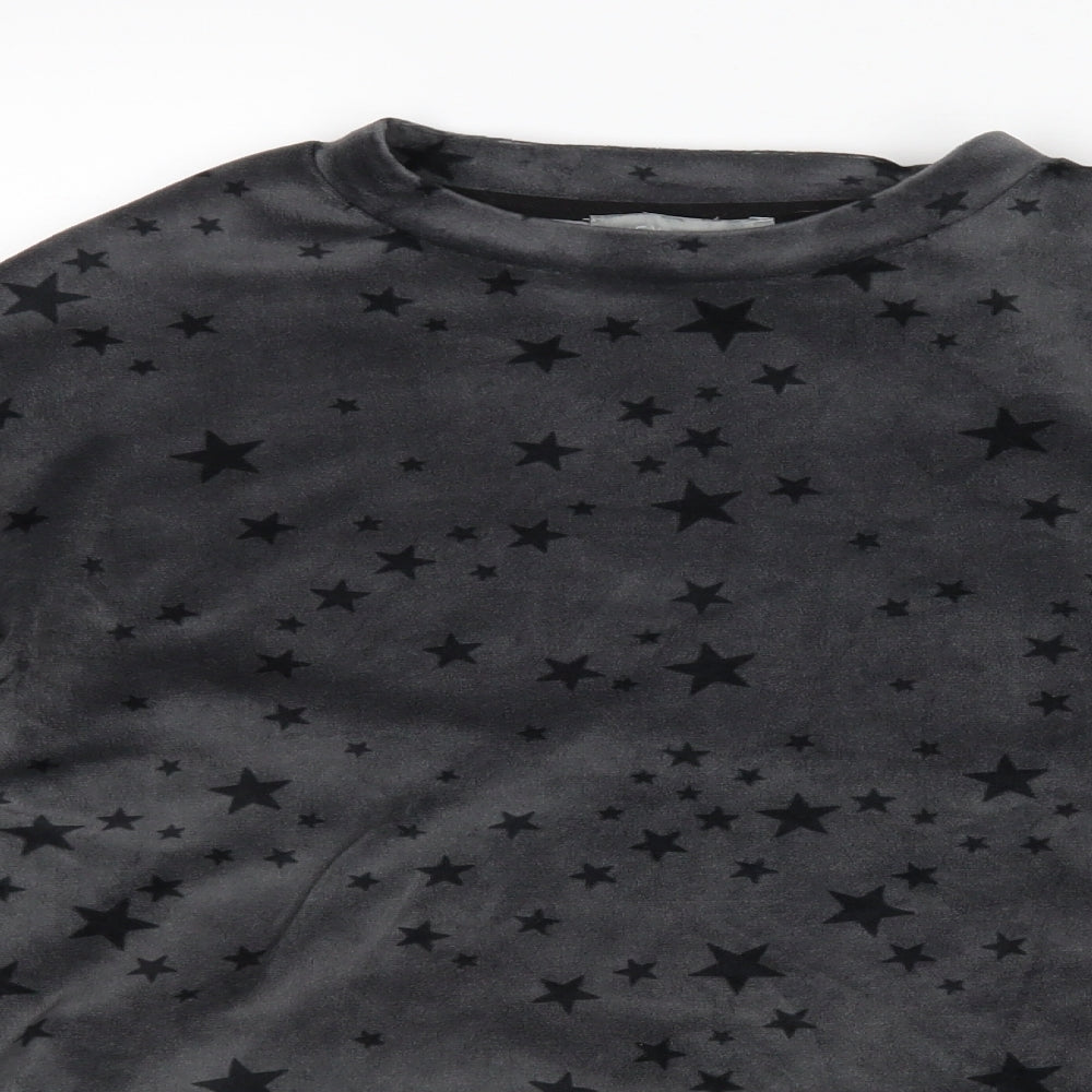 New Look Womens Grey Polka Dot  Top Pyjama Top Size 12