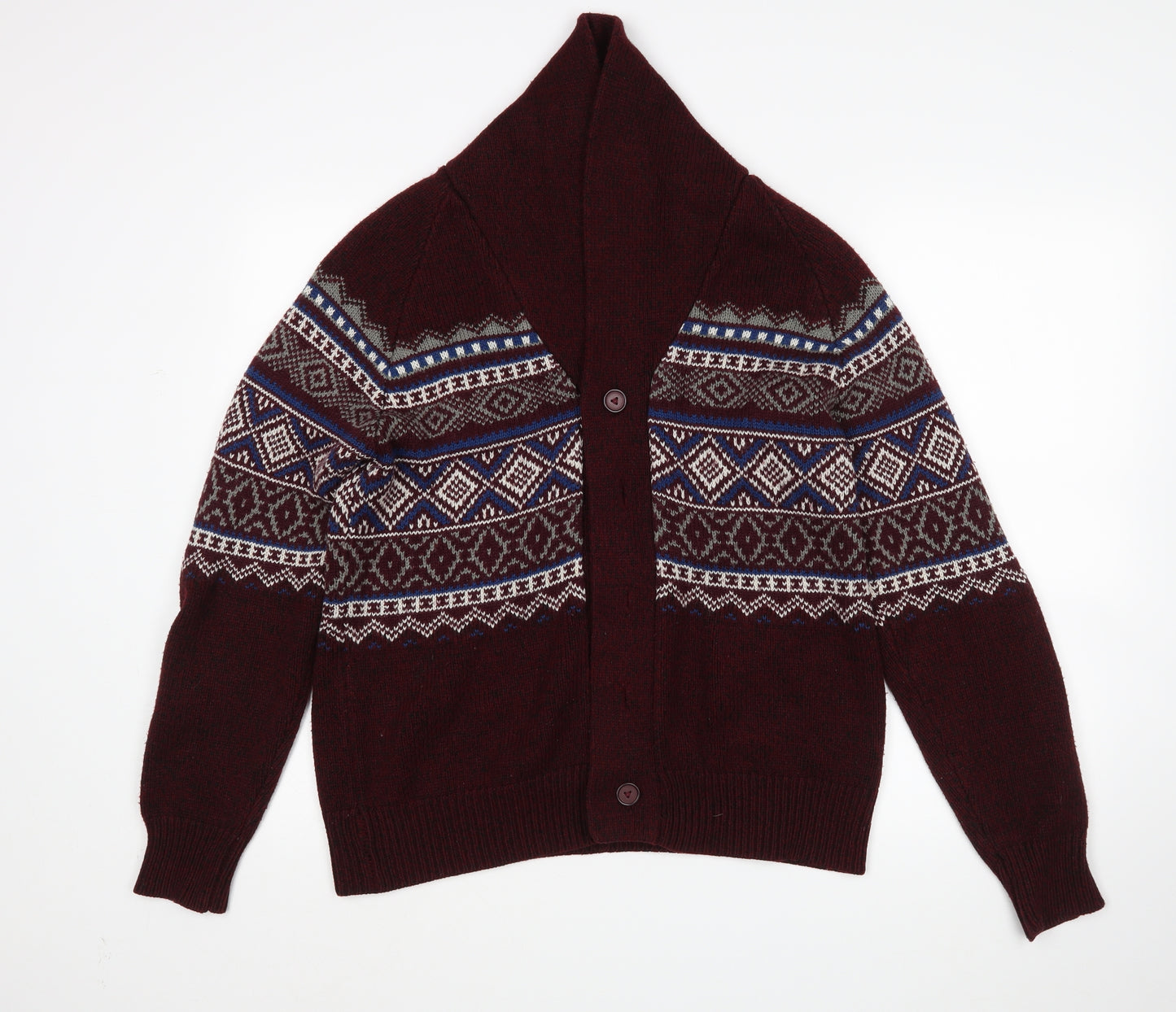 NEXT Mens Multicoloured Argyle/Diamond  Cardigan Jumper Size M