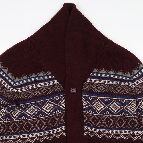 NEXT Mens Multicoloured Argyle/Diamond  Cardigan Jumper Size M