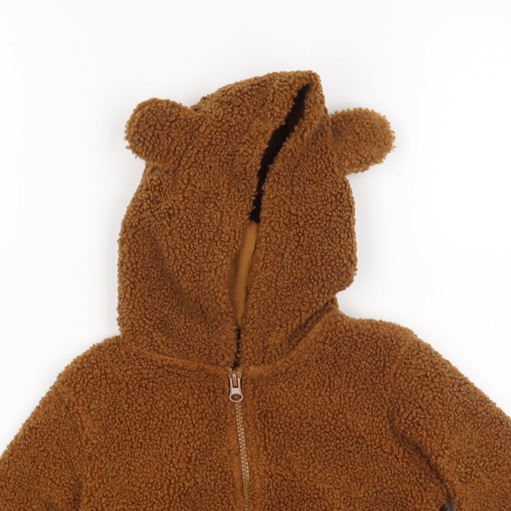 Matalan Boys Brown   Full Zip Jumper Size 18-24 Months