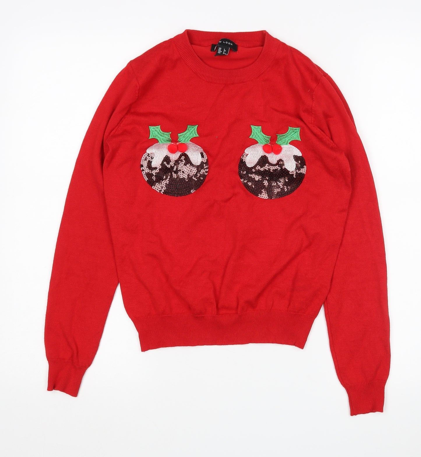 New Look Womens Red   Pullover Jumper Size 6